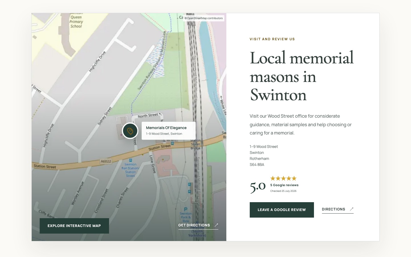 The new Swinton location and review module