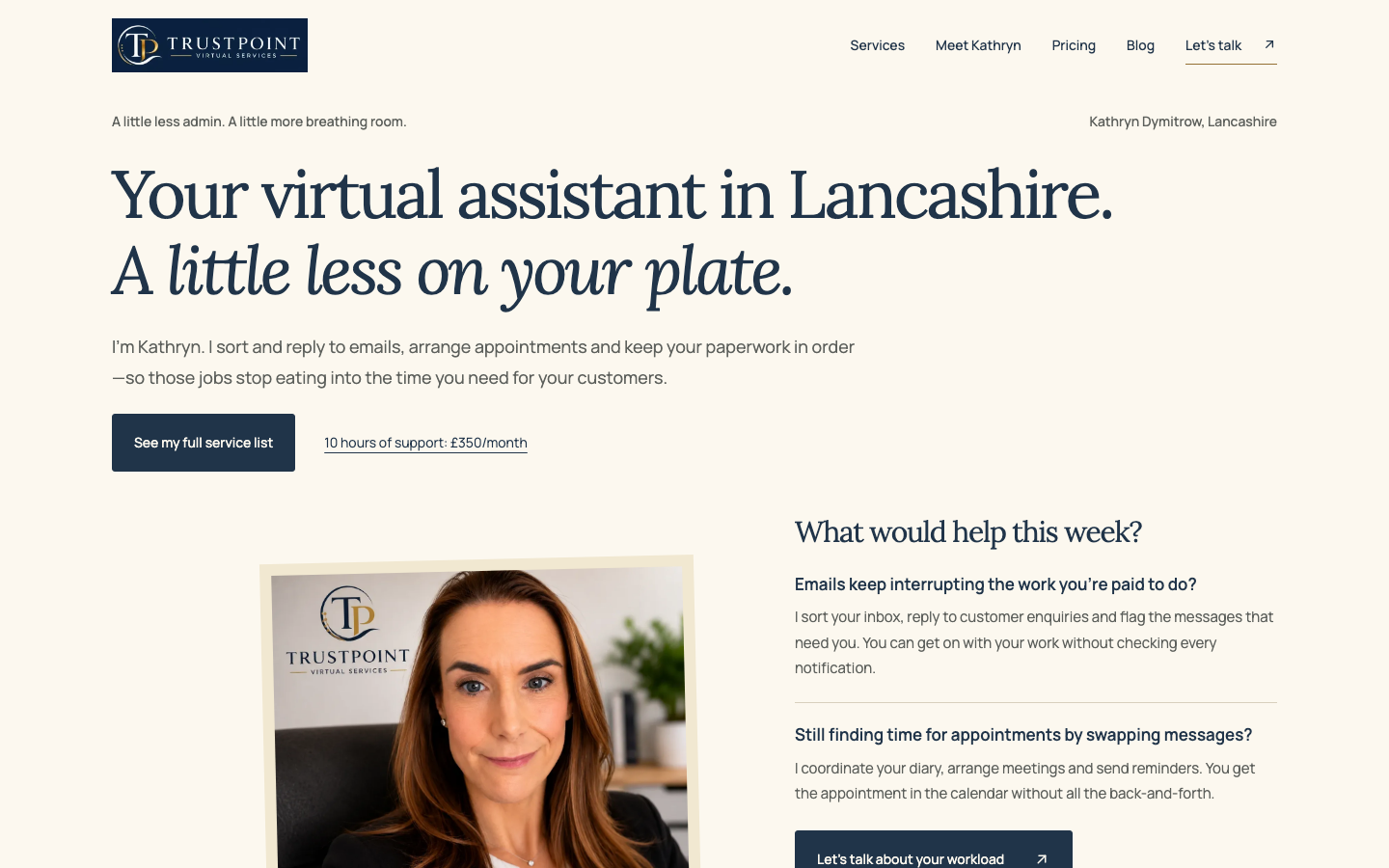 TrustPoint Virtual Services homepage